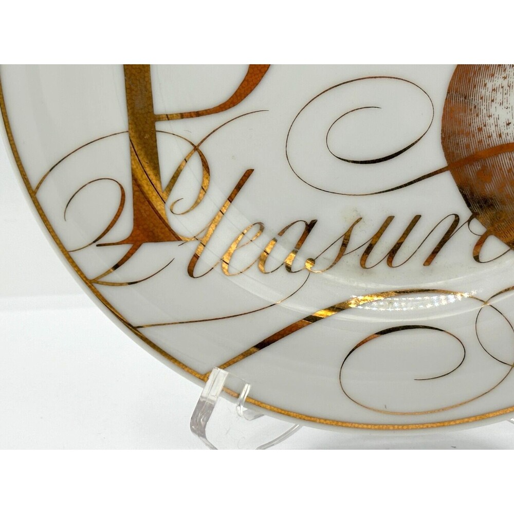 Pottery Barn Salad Dessert Plates Bone China Poetry‎ Gold Trimmed 8.5" Set of 4 - Picture 11 of 16